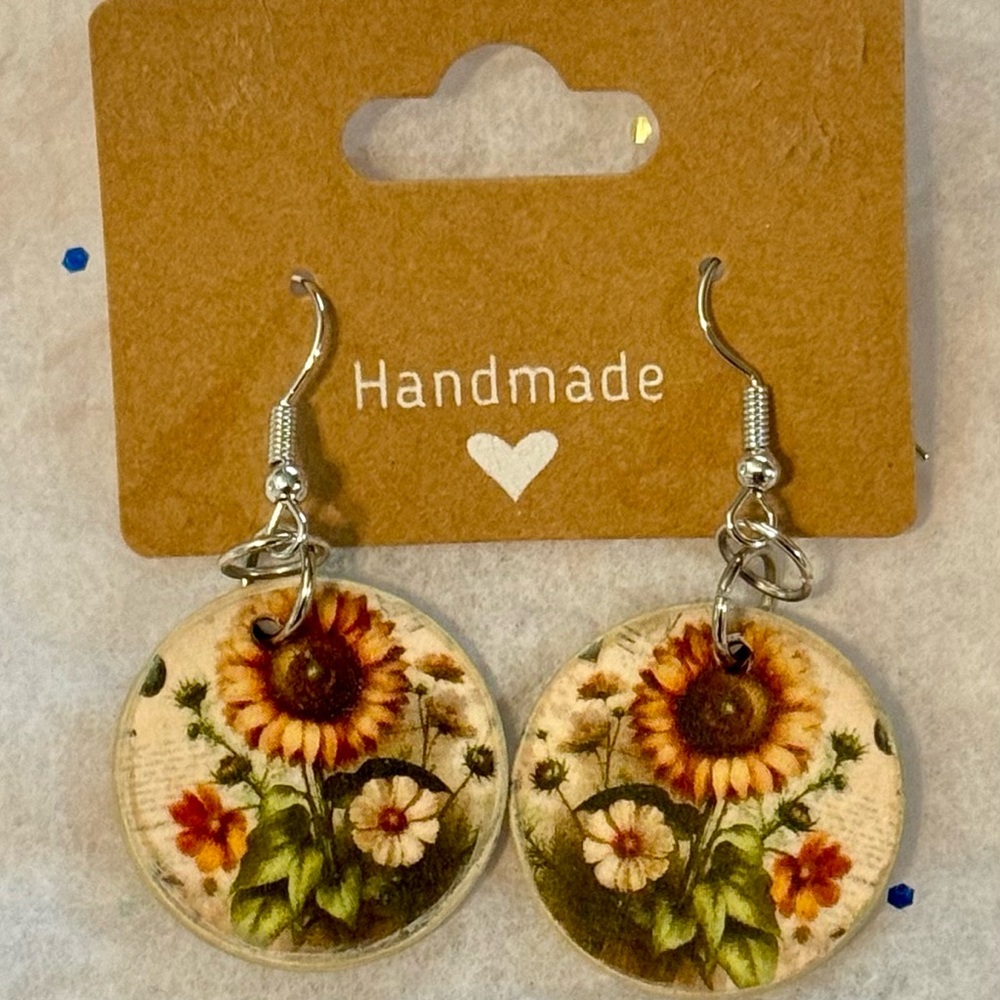 Handmade Sunflower Earrings